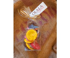 Chocoladebloemen of hartjes