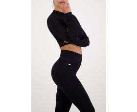 Lune Active - Polly Rib Cropped Top - zwart - M