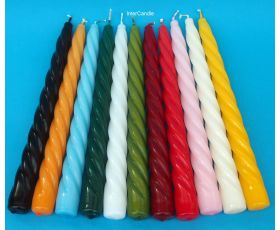 Gedraaide kaarsen oranje 10 stuks